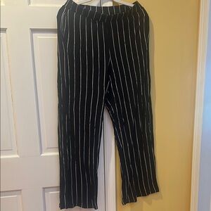H&M Divided black and white striped wide leg pants, medium.